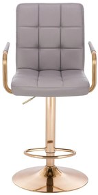 LuxuryForm Barová stolička VERONA GOLD na zlatom tanieri - šedá