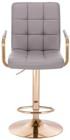 LuxuryForm DESIGN Barová stolička VERONA GOLD na zlatom tanieri - šedá