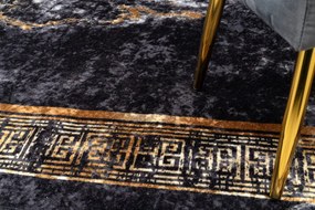 MIRO 51278.809 umývací koberec Mramor, grécky protišmykový - čierna / zlato Veľkosť: 160x220 cm