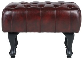 furniture-nabytek.cz - Masívny taburet Chesterfield Pittsfield z pravej kože, červený – 61×46×43 cm