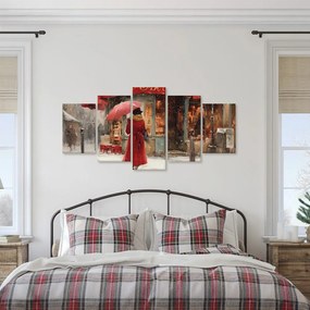 5-dielny obraz čaro zimnej ulice