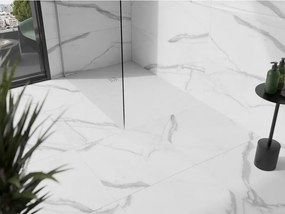 Mexen Stone+, obdĺžniková vanička z minerálneho kompozitu 100 x 80 cm, biela, biela krytka, 44108010-W