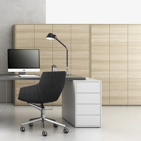 Kancelárska spisová skriňa BLOCK, 4× dvere, 1600 × 400 × 1748 mm, dub prírodný