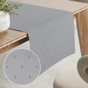 Biante Teflónový behúň na stôl TF-080 Obdĺžničky na sivom 45x140 cm