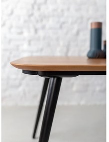 Jedálenský stôl z jaseňového dreva s čiernymi nohami Ragaba Contrast, 180 x 90 cm