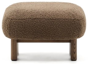 Hnedá podnožka z textílie buklé Nema – Kave Home