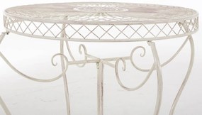 Kovový stôl Sheela - Krémová antik