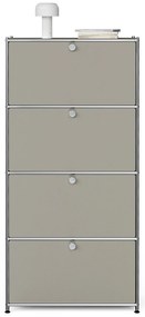 Vysoký kovový regál »CN3« so 4 priehradkami, svetlosivý