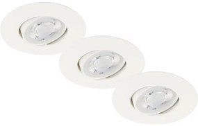 LED vstavané svietidlo Briloner IP23 3x5W 460W 3000K biele set