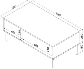 Cama Konferenčný stolík Trese - zelená