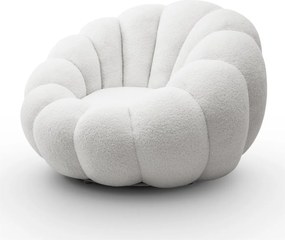 OTOČNÉ KRESLO FILIPPO S PODNOŽKOU BIELE