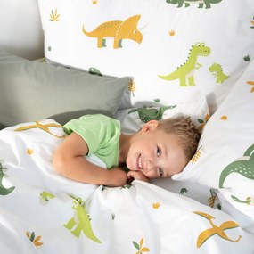 Goldea detská bavlnená obliečka na vankúš - dinosaurie dobrodružstvo 30 x 50 cm