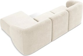 Béžová ženilková rohová pohovka (pravý roh/s leňoškou) Lani – Makamii