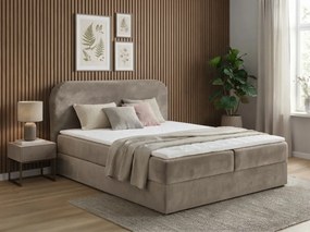 Čalúnená posteľ boxspring FORENA 180x200 cm béžová Matrac: Bonell pružinová matrac