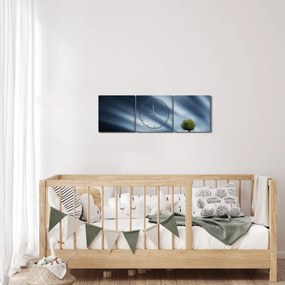 Obraz polárna žiara nad vresoviskom (s hodinami) (90x30 cm)