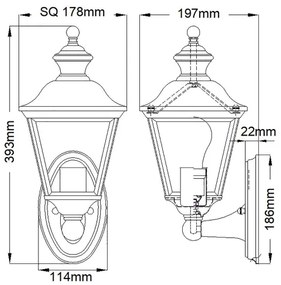 Kichler - Vonkajšie nástenné svietidlo BAY SHORE 1xE27/60W/230V IP44