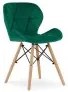 Set 4 zamatových kresiel LAGO - zelené