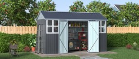 Záhradný domček BestBerg ZCH-6AB / 6,3 m² / 366 x 172 x 222 cm / sivá/biela