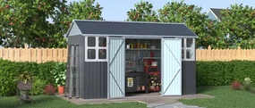 Záhradný domček BestBerg ZCH-6AB / 6,3 m² / 366 x 172 x 222 cm / sivá/biela