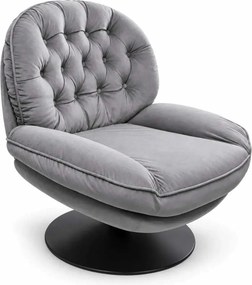 LuxuryForm DESIGN Otočné kreslo LUNA s podnožkou - sivé