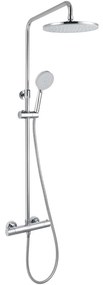 KIELLE Oudee nástenný sprchový systém s termostatom, horná sprcha priemer 228 mm, ručná sprcha 3jet, chróm, 20602020