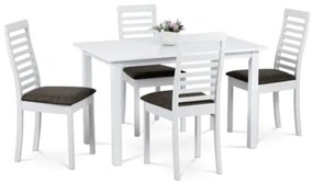 Jedálenský set so 4 stoličkami Autronic 120x75 cm biely masív AUT-4000 WT