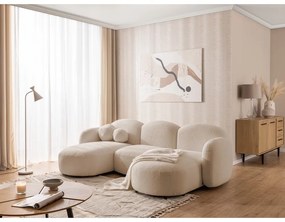 Svetlohnedá rohová pohovka z textílie buklé (do tvaru "U") Orbit – Ropez