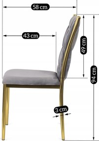 Čalouněná jídelní židle DAN šedá