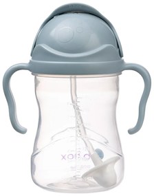 Hrnček so slamkou - modrý 240 ml