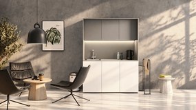 Kuchynka NIKA s drezom a batériou 1481 x 600 x 2000 mm, grafitová, ľavé