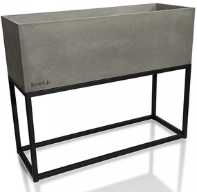 Kovový kvetináč v šedej farbe s hladkým povrchom LOFT FIORINO 62X22X50 cm