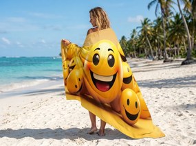 Rýchloschnúca XXL plážová osuška HAPPINO žltá 150 x 210 cm, 100% mikrovlákno