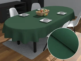 Biante Veľký dekoračný oválny obrus BKS-412 Zelený 240x280 cm
