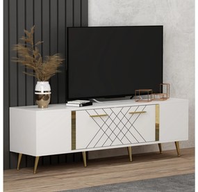 TV stolík/skrinka Depeche (biela + zlatá) . Vlastná spoľahlivá doprava až k Vám domov. 1102071