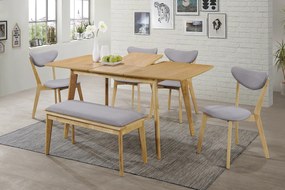 Rozkladací jedálenský stôl 120-160 cm Belkis (dub + dub) (pre 4 až 6 osôb). Vlastná spoľahlivá doprava až k Vám domov. 1049993