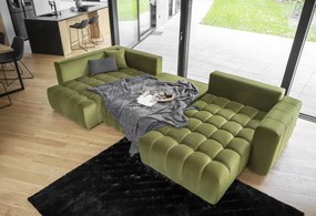 Rohová sedačka U s rozkladom Brava U L - tmavomodrá