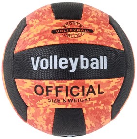 Lean Toys Volejbalová lopta oranžovo-čierna – 21cm