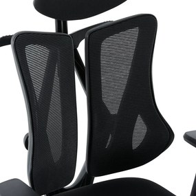 Kancelárska ergonomická stolička MORA — sieť / látka, čierna