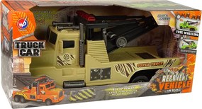 LEAN Toys Auto Tow Truck Pomoc na ceste 1:10 Lano Vojenská hnedá