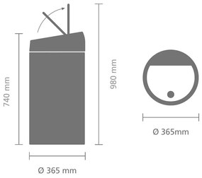 Brabantia Twin Bin Kôš na triedený odpad 20/20L Matná oceľ Otiskuvzdorná