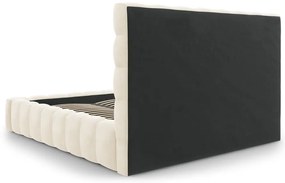 Béžová čalúnená dvojlôžková posteľ s úložným priestorom s roštom 200x200 cm Bali – Cosmopolitan Design