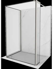 Mexen Kioto sprchová stena Walk-in 120 x 100 x 30 cm, čierny vzor, kartáčovaný nikl - 800-120-100-221-97-70-030