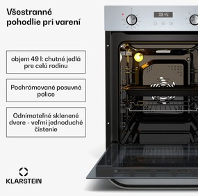 Klarstein SmartSlim rúra, Slim dizajn, 9 funkcií, objem 49 l, jednoduché čistenie, EEK A