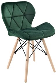 Jedálenská stolička MURET zamatová, tmavozelená