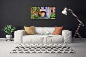 Obraz Canvas Aleje kvety domy rastlina 120x60 cm