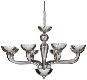Ideal Lux - Luster na reťazi CASANOVA 8xE14/40W/230V pr. 88 cm šedá