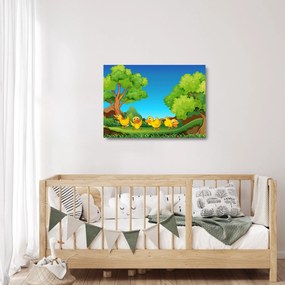 Sklenený obraz - Veselé káčatka (70x50 cm)