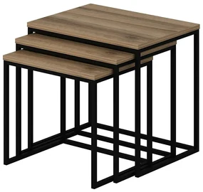 Skladací stôl Evia Walnut, 3 ks