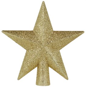X-MAS Špica na stromček hviezda trblietavá 20 cm - zlatá