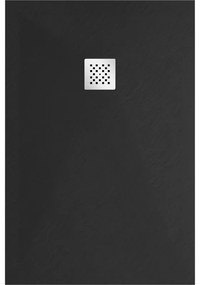 Mexen Stone+, obdĺžniková vanička z minerálneho kompozitu 130 x 70 cm, čierna matná, 44707013